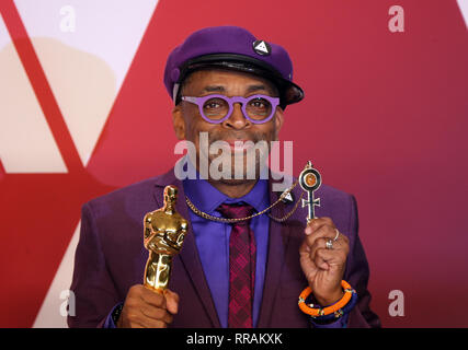 HOLLYWOOD, CALIFORNIA - 24 febbraio: Spike Lee, al 91annuale di Academy Awards Press Room a Hollywood e Highland il 24 febbraio 2019 a Hollywood, California..Credit: Faye Sadou/MediaPunch Foto Stock