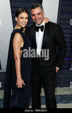 BEVERLY HILLS, Los Angeles, CA, Stati Uniti d'America - 24 febbraio: Jessica Alba e il marito Cash Warren arriva al 2019 Vanity Fair Oscar Party a Wallis Annenberg Center for the Performing Arts il 24 febbraio 2019 a Beverly Hills Los Angeles, California, Stati Uniti. (Foto di Xavier COLLIN/Image Press Agency) Foto Stock