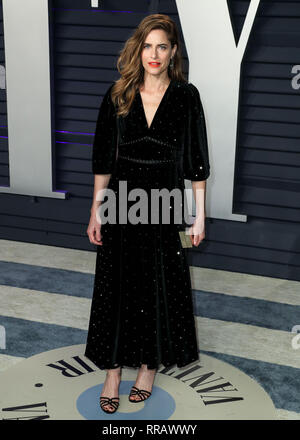 BEVERLY HILLS, Los Angeles, CA, Stati Uniti d'America - 24 febbraio: Amanda Peet arriva a 2019 Vanity Fair Oscar Party a Wallis Annenberg Center for the Performing Arts il 24 febbraio 2019 a Beverly Hills Los Angeles, California, Stati Uniti. (Foto di Xavier COLLIN/Image Press Agency) Foto Stock