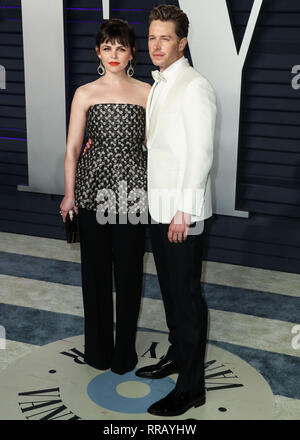 BEVERLY HILLS, Los Angeles, CA, Stati Uniti d'America - 24 febbraio: Ginnifer Goodwin e il marito Josh Dallas arrivano al 2019 Vanity Fair Oscar Party a Wallis Annenberg Center for the Performing Arts il 24 febbraio 2019 a Beverly Hills Los Angeles, California, Stati Uniti. (Foto di Xavier COLLIN/Image Press Agency) Foto Stock