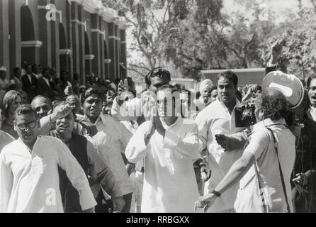 SANJAY GANDHI (Geboren am 14. Dezember 1946 in Neu-Delhi, Delhi; Starb am 23. Juni 1980 in Neu-Delhi), Indischer Politiker, Sohn von Indira Gandhi. Während des Notstands in Indien Mitte der 1970er Jahre war er politisch einflussreich. Fünf Monate vor seinem Tod wurde er ins indische Parlament gewählt. Foto: Sanjay Gandhi (1977) / Sanjay Gandhi (nato il 14 dicembre 1946; morì il 23 giugno1980), uomo politico indiano, il figlio più giovane del primo ministro Indira Gandhi. Morì in un incidente aereo poco dopo la sua madre il ritorno al potere. Egli era stato eletto al parlamento dell'India cinque mesi bef Foto Stock