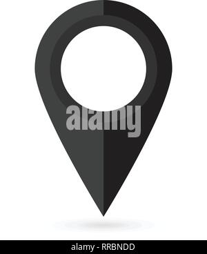 Perno di locazione. Mappa pin piatto vettore icona design. Illustrazione Vettoriale