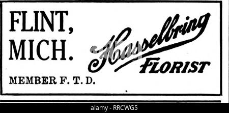 . Fioristi' review [microformati]. Floricoltura. Il vostro per più di Co-operazione DETROIT, Mich. Peter F. Reuss &AMP; Co. 1452 BKOADWAY Detroit, Michigan. ^"^^° Stati F. T. D. FLORAL CO. 6363 Grand Avenue del Fiume Saginaw, Mich. SUNSHINE , GEO. A. WITHERIDGE. Prop. Fiori* 416 West Genesee Avenue PETOSKEY Roral Enterprise Co. MICHIGAN. 714 MAPLE ST. Siamo in grado di coprire tutto il Nord Michi- gan. Gli Stati F. T. D. Kalamazoo, Michigan G. VAN BOCHOVE &AMP; fr. F. T. D. ordini .riempito in modo soddisfacente. YPSILANTI. MICH. DAVIS &AMP; KISHLER. Al vostro servizio. ini Michigan Ave. LANSING, Mich. J. A. BISSINGER ^iSfrrl-.^T^S*&q Foto Stock