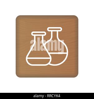 Medical Lab Icona su blocchi di legno isolato su uno sfondo bianco. Illustrazione Vettoriale. Illustrazione Vettoriale