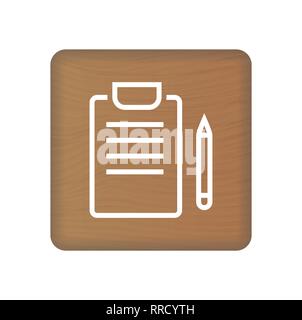 Record medici concetto icona su blocchi di legno isolato su uno sfondo bianco. Illustrazione Vettoriale. Il concetto di assistenza sanitaria. Questo semplice elemento Illustrazione Vettoriale