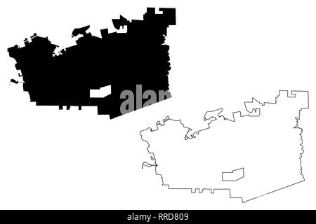 Chula Vista Città (Stati Uniti città, Stati Uniti d'America, usa city) mappa illustrazione vettoriale, scribble schizzo città di Chula Vista mappa Illustrazione Vettoriale