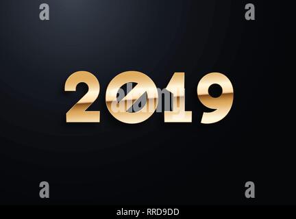 Holiday lettere con effetti oro. Alta qualità illustrazione vettoriale Illustrazione Vettoriale