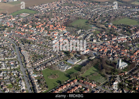 Vista aerea della città di Tickhill vicino a Doncaster, South Yorkshire Foto Stock