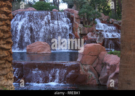 Le fontane al Mirage Hotel & Casino a Las Vegas, NV, USA Foto Stock