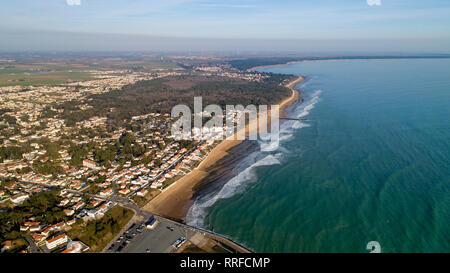 Vista aerea del Jard sur Mer in Vandea, Francia Foto Stock