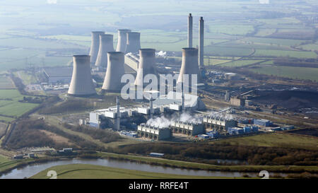 Vista aerea di West Burton Power Station in prossimità di Gainsborough, Lincolnshire Foto Stock