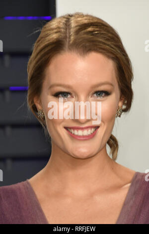 Febbraio 24, 2019 - Los Angeles, California, Stati Uniti - 24 Febbraio 2019 - Los Angeles, California - Ashley Hinshaw. 2019 Vanity Fair Oscar Party a seguito della 91Academy Awards tenutosi presso la Wallis Annenberg Center per le Arti Performative. Photo credit: Birdie Thompson/AdMedia (credito Immagine: © Birdie Thompson/AdMedia via ZUMA filo) Foto Stock