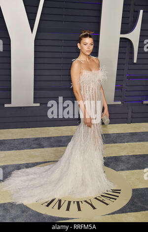 Beverly Hills, Stati Uniti. 24 Febbraio, 2019. BEVERLY HILLS, CA - 24 febbraio: Georgia Fowler assiste il 2019 Vanity Fair Oscar Party hosted by Radhika Jones a Wallis Annenberg Center for the Performing Arts il 24 febbraio 2019 a Beverly Hills, la California. Credito: Jeffrey Mayer/Alamy Live News Foto Stock
