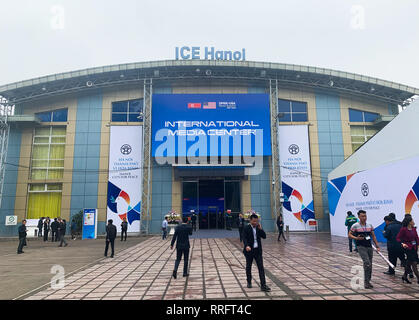 Hanoi, Vietnam. 26 Febbraio, 2019. L'International Media Center. Il secondo incontro tra il Presidente USA Trump e il nord coreano Kim righello si terrà ad Hanoi. Credito: Può Merey/dpa/Alamy Live News Foto Stock