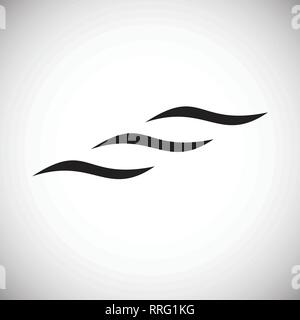 Icona del vento su sfondo bianco per grafica e web design, moderno vettore semplice segno. Concetto di Internet. Il simbolo alla moda per il design del sito web o del pulsante mobile app. Illustrazione Vettoriale