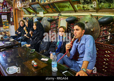 Azadegan teahouse, Isfahan, Iran, Medio Oriente Foto Stock