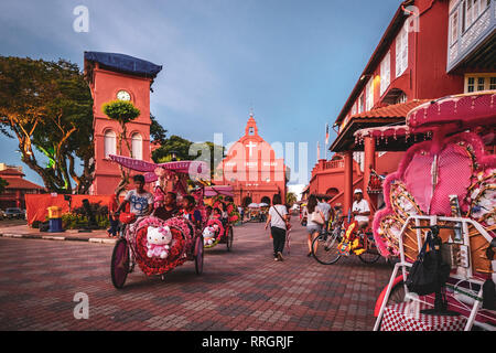 Strano e tipico riscio' in Malacca, Malesia Foto Stock