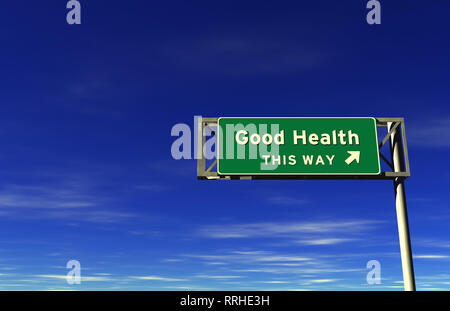 Super alta risoluzione di rendering freeway segno, questo modo di ... Buona salute! Foto Stock