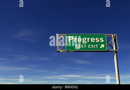 Super alta risoluzione 3D render di freeway segno, prossima uscita... Corso! Foto Stock