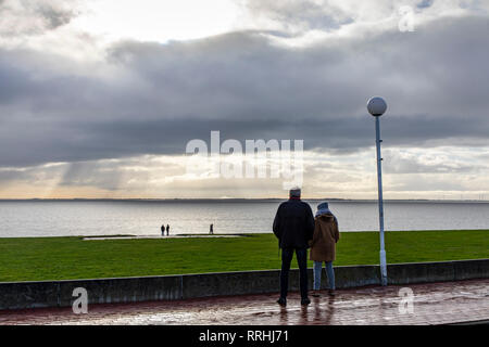 In Germania, in Frisia, Wilhelmshaven, sulla South Beach, Jadebusen, bay, Friesland, inverno, Foto Stock