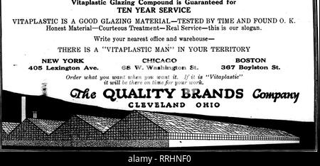 . Fioristi' review [microformati]. Floricoltura. AruiL 1. 1920 i fioristi^ Review 133 ^TAFLASTIC COMPOSTO GLAXING qualità prima di dieci anni è un lungo periodo di tempo - e prende un buon materiale per durare così a lungo. Vitaplastic vetri: Composto è garantito per dieci anni di servizio di assistenza VITAPLASTIC è un buon materiale per vetratura-testato da tempo e trovate 0. K. onesto di materiale di trattamento cortese-reale servizio-questo è il nostro slogan. Scrivere il più vicino ufficio e magazzino- vi è un "uomo VITAPLASTIC" NEL VOSTRO TERRITORIO NEW YORK 40S Lexington Ave.. Menzionare il riesame quando scrivi. OVERISSUED quotidiani auto carico L Foto Stock