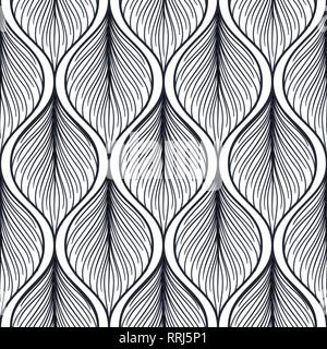 Modello senza cuciture con astratta forma di piume. Illustrazione Vettoriale