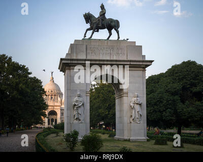 Il re Edoardo VII arch, Victoria Memorial, Calcutta, West Bengal, India Foto Stock