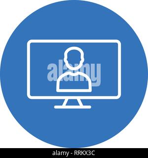 Lavoro online icona Vettore Icona segno illustrazione vettoriale per un uso personale e uso commerciale... Look pulito e icona alla moda... Illustrazione Vettoriale