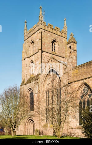 Leominster Priory (San Pietro e di San Paolo), Herefordshire, UK. Un dodicesimo secolo chiesa normanna con aggiunte successivamente Foto Stock