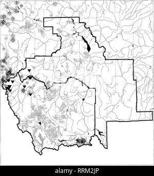 . Anfibi e rettili inventario su le sorgenti e le risorse di Dillon aree in congiunzione con il Red Rock Lakes National Wildlife Refuge . Anfibi e Rettili; rifugi della fauna selvatica; Tiger salamander; rane, rospi; dipinto turtle; Racer snake; Garter serpenti. Osservazioni di Ascaphus truei Dillon &AMP; sorgenti aree di risorsa e il Red Rock laghi NWR. ? 1996-1998 i record ^ pre-1996 registra 10 20 30 WzzA y7^^^ Scala in miglia BLM Terre aree USFWS * '^ ^ collezioni del Museo Montana Patrimonio Naturale Programma, Dicembre 21,1998. Si prega di notare che queste immagini vengono estratte dalla pagina sottoposta a scansione immagini tha Foto Stock
