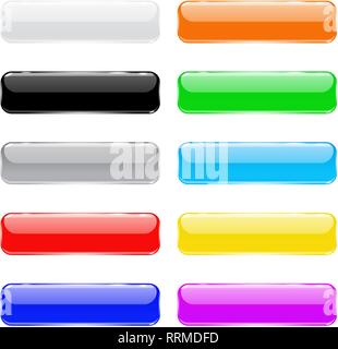 Colorato 3d i pulsanti di vetro Illustrazione Vettoriale
