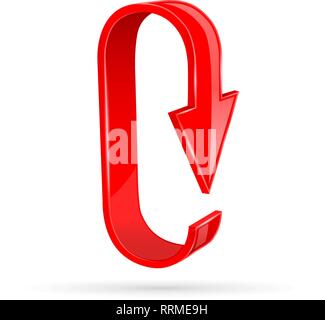 Cerchio rosso la freccia Illustrazione Vettoriale