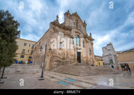 Chiesa di San Francesco di Assisi (Chiesa di San Francesco d'Assisi) in stile barocco nel centro storico di Matera, Basilicata, Puglia, Italia Foto Stock