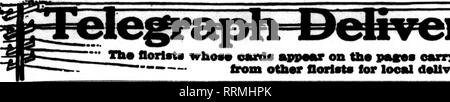 . Fioristi' review [microformati]. Floricoltura. Mat 29, 1919. I fioristi"Review 51.  Ni" florlsti wtaos* eanls appMtf su th* ritmi oarrylnK testa fhis* ara pr"p"R"d fino a ordora. -- Da ofbor fioristi per doUvoiT locale su tb* nraal base.. Si prega di notare che queste immagini vengono estratte dalla pagina sottoposta a scansione di immagini che possono essere state migliorate digitalmente per la leggibilità - Colorazione e aspetto di queste illustrazioni potrebbero non perfettamente assomigliano al lavoro originale. Chicago : fioristi' Pub. Co Foto Stock