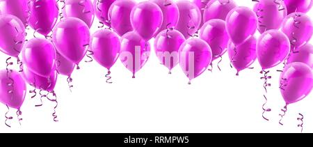 Rosa palloncini Party Background Illustrazione Vettoriale