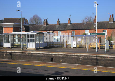 La stazione ferroviaria di Derby west sussex Foto Stock