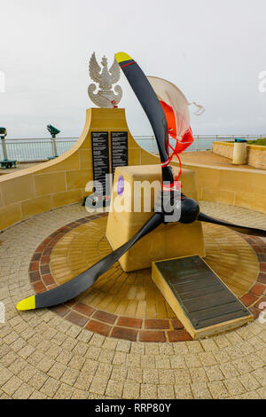 Il Sikorski Memorial. Polish War Memorial Europa Point, Gibilterra, British Overseas territorio. Foto Stock