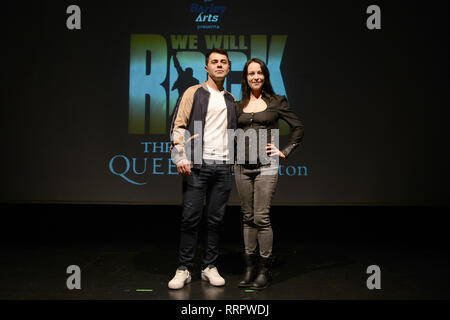 Roma, Italia. 26 Febbraio, 2019. Alcuni dei protagonisti del musical WE WILL ROCK YOU: Salvo Vinci e Alessandra Ferrari. Credit: Indipendente Agenzia fotografica/Alamy Live News Foto Stock