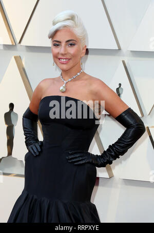 24 febbraio 2019 - Hollywood, California, Stati Uniti - 24 febbraio 2019 - Hollywood, California - Lady Gaga. 91° Annual Academy Awards conferito dall'Academy of Motion Picture Arts and Sciences tenutosi all'Hollywood & Highland Center. Credito fotografico: AdMedia Foto Stock