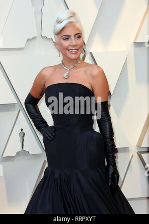 24 febbraio 2019 - Hollywood, California, Stati Uniti - 24 febbraio 2019 - Hollywood, California - Lady Gaga. 91° Annual Academy Awards conferito dall'Academy of Motion Picture Arts and Sciences tenutosi all'Hollywood & Highland Center. Credito fotografico: AdMedia Foto Stock