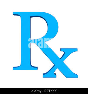 RX Medicina di prescrizione simbolo isolato Foto Stock