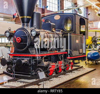 Antica locomotiva della Tesla Museum di Zagabria. Foto Stock