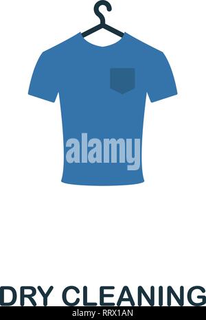 Lavaggio a secco e la relativa icona. Creative due colori design dalla pulizia raccolta di icone. Interfaccia utente e UX utilizzo. Illustrazione della pulizia a secco e la relativa icona. Pittogramma isolato Illustrazione Vettoriale