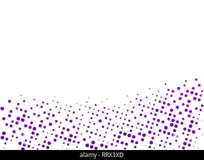 Viola astratto sfondo tratteggiato con copia spazio e percorso di clipping. Creative modello halftone, modello di disegno e illustrazione su sfondo bianco. Foto Stock