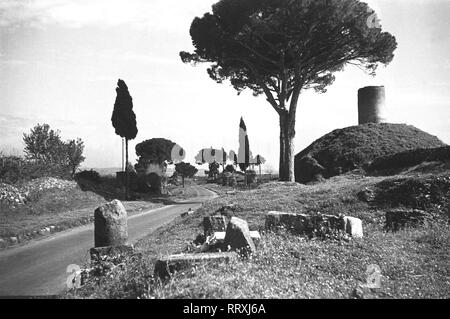 Italien - Via Appia Antica nei pressi di Roma, 1960. Foto di Erich Andres Italia, Italia, Roma, viaggio, viaggio, Via Appia Antica, 1960 Via Appia Antica, Rom, Italien, ca. 1960 Foto Stock