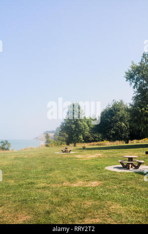 Chimney bluffs parco dello stato. Foto Stock