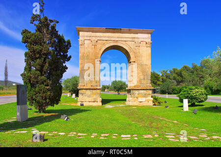 Arc de Bera, di antico romano arco trionfale di Roda de Bera, Costa Dorada, la Catalogna in Spagna Foto Stock