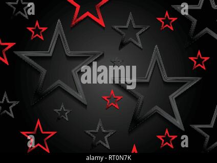 Rosso lucido e nero lucenti stelle dello sfondo. Template vettoriale corporate luxury art design Illustrazione Vettoriale