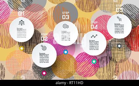 Infographics forma circolare con sfondo astratto. Illustrazione Vettoriale