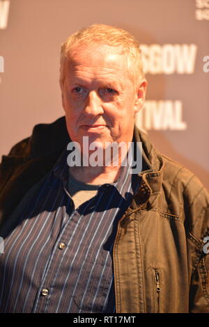 Glasgow, Regno Unito. 26 Febbraio, 2019. Celebre artista Peter Howson, visto sul tappeto rosso al Premier del film, della profezia, presso la Glasgow Film Theatre. Credito: Colin Fisher/Alamy Live News Foto Stock